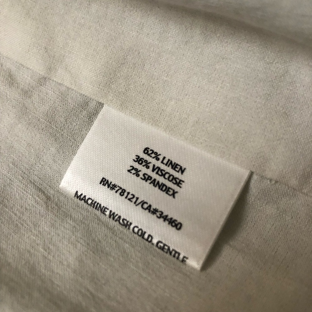 Eileen Fisher Linen Blend Open Front Minimalist Cream White Blazer Jacket size M - Picture 8 of 10